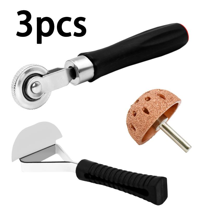 轮胎补胎工具套装碗式磨头补胎压轮滚轮42mm磨头塑料滚轮修补包