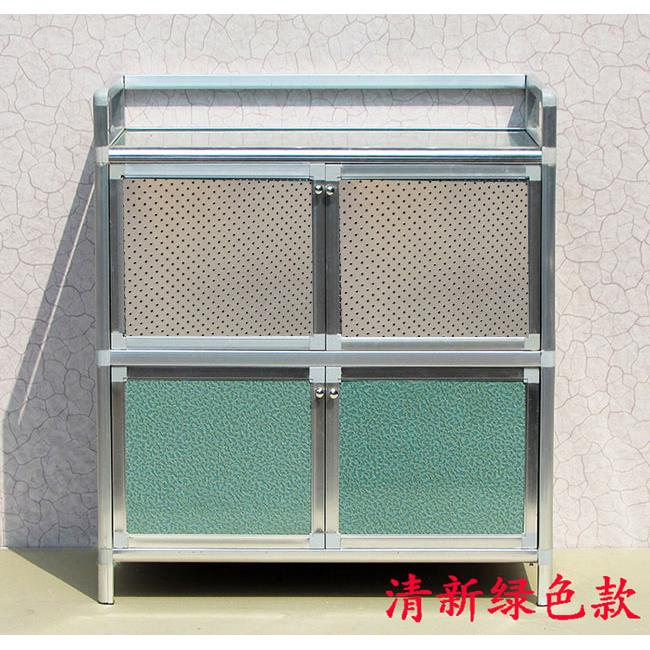铝合金柜餐柜碗盘柜酒柜茶水柜家用收纳简易厨房卧室带轮整体橱柜