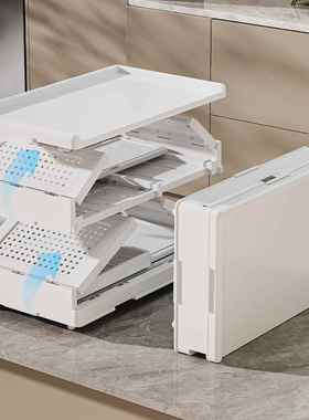 25年新款75602碗柜家折用厨房可叠带盖开纳放碗式筷沥水收架置物