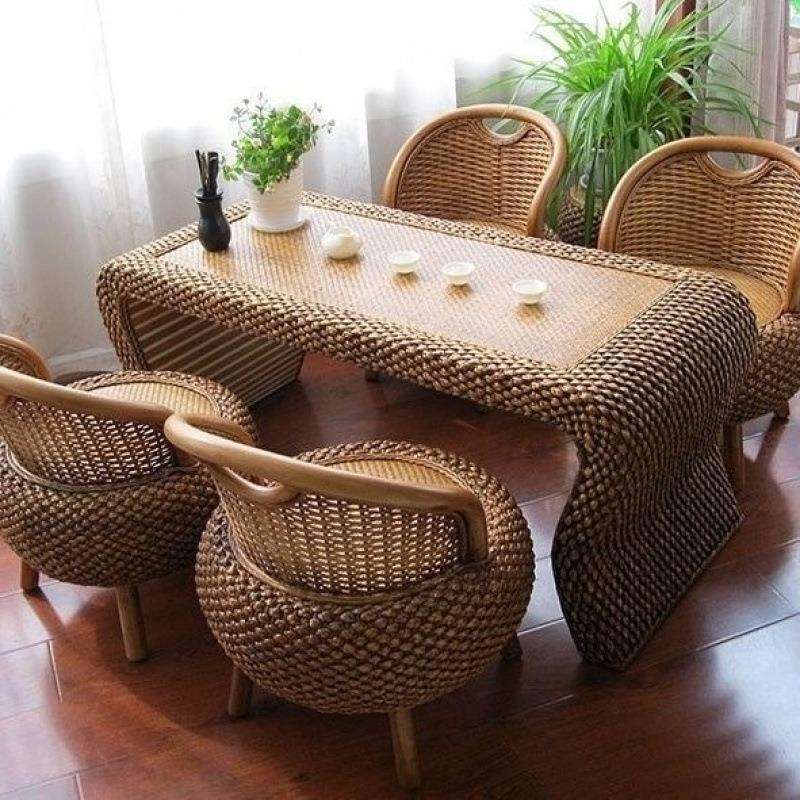 藤编阳台桌椅组合茶室喝茶小户型家用休闲简约茶几茶台艺小桌子