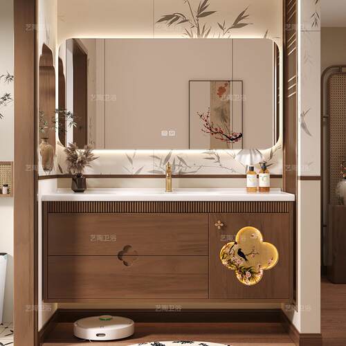 新宋式美学浴室柜洗脸盆柜组合浴柜洗手盆洗漱台