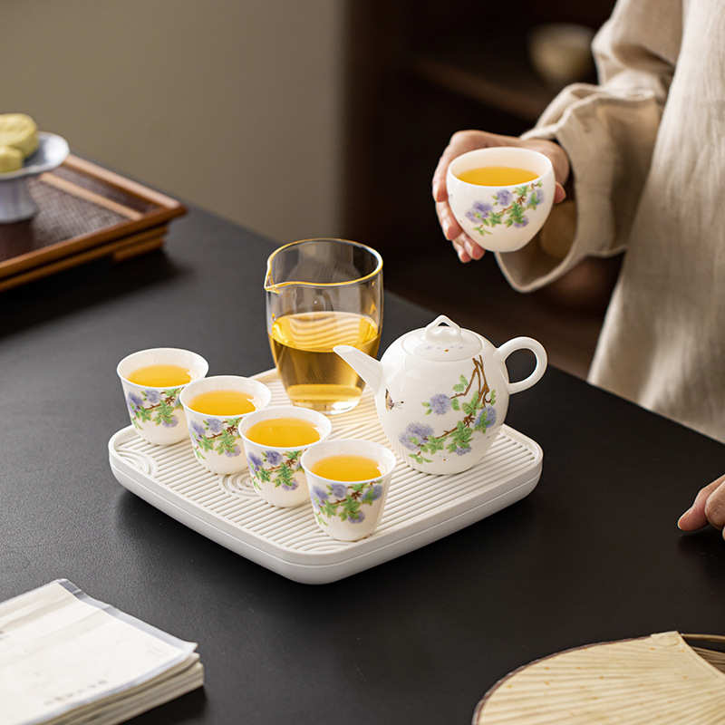 陶瓷茶具茶壶套装户外便携式旅行白瓷盖碗泡茶杯茶盘伴手礼品