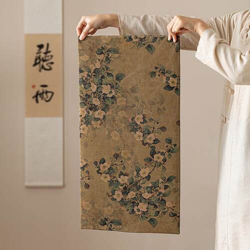 香云纱手工茶席家用双面国风隔热茶桌布新中式禅意干泡盘复古桌旗