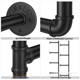 墙上物架金属架管道物墙物置工业风管置搁板置道上支撑架