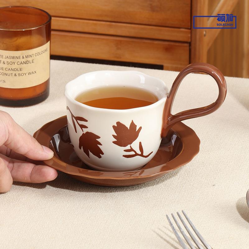 顺祥【黑森林】陶瓷咖啡杯碟专用复古高颜值杯碟套装杯子女咖啡杯