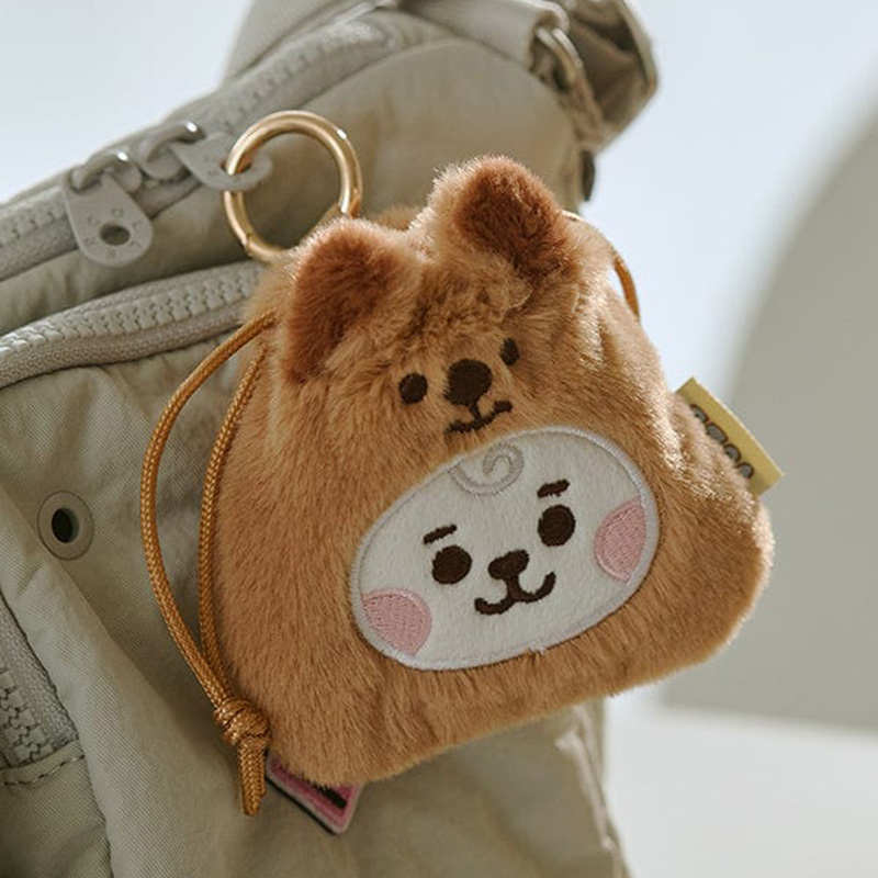 BT21防弹少年团BABY动物园迷你抽绳包可爱女化妆零钱耳机包收纳袋
