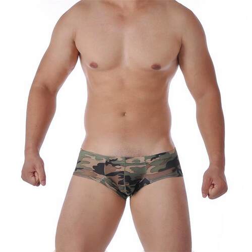 Men's underwear with small flat corners, low waist,