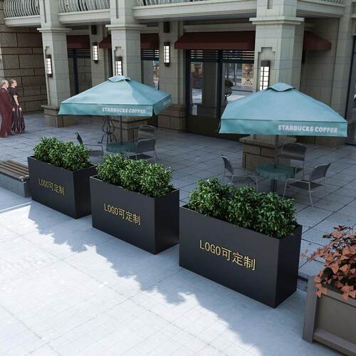 户外花箱样品屋展示中心广场隔断长方形花盆外摆商业街铁艺花架子