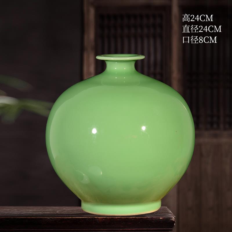 高档景德瓷镇陶仿古影青釉花瓶插花新中式客厅柜博古架酒装饰品器