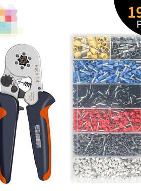 跨境货源VE1900pcs管针型接线预绝缘HSC8 6-4A四边6-6A压线钳套装