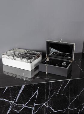 美房式家居收马毛托盘厅茶几样LIJ板摆件创纳意轻奢欧式装饰客品