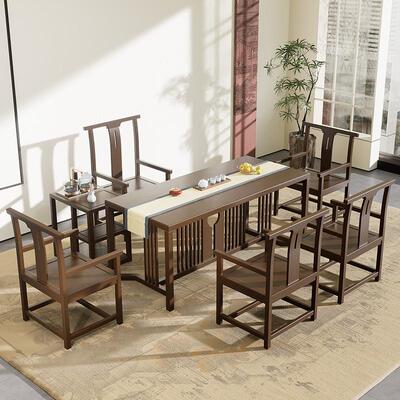 茶室茶艺桌泡茶桌实木茶桌喝茶桌奢办公室一桌五椅厂家轻CVS直销