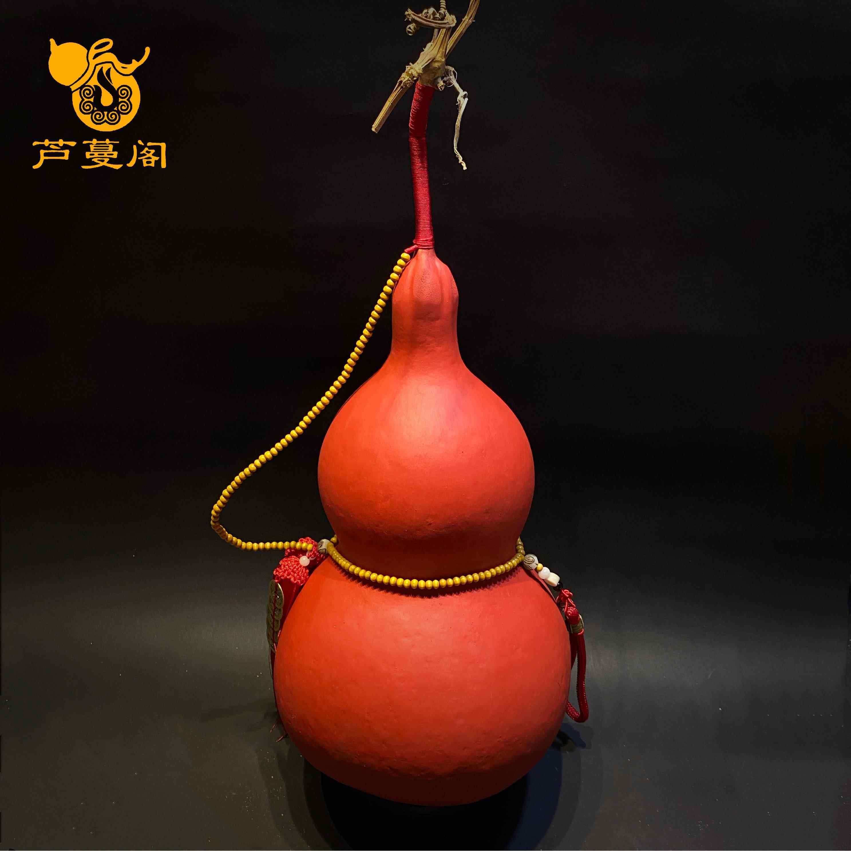 天然开 口朱砂红色葫芦挂饰葫芦特大号客厅卧室办公室摆件