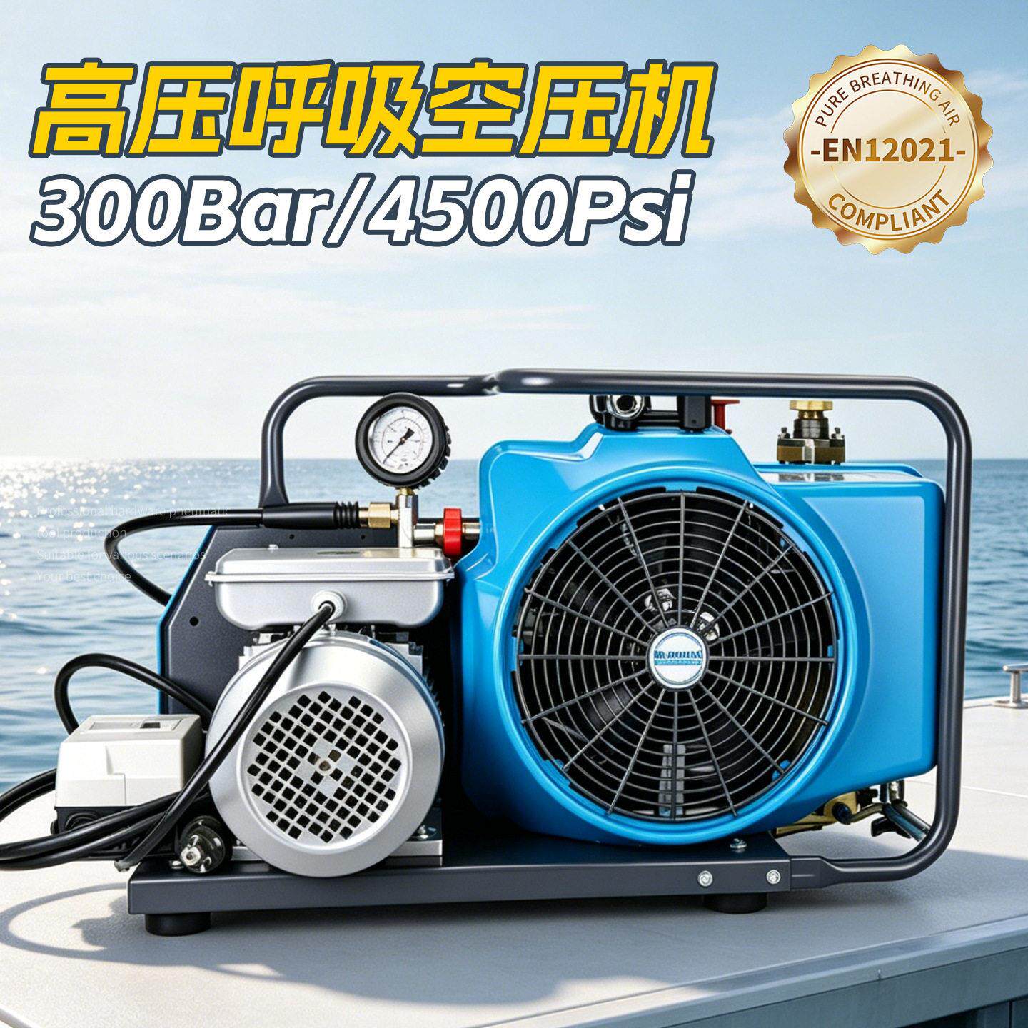 便携正压式潜水气压呼吸空气压缩机300公斤加压泵