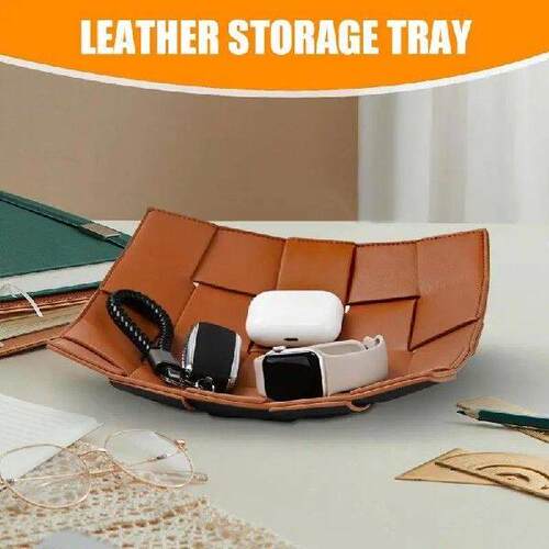 Leather Storage Tray Home Appliances Tray Leather Living