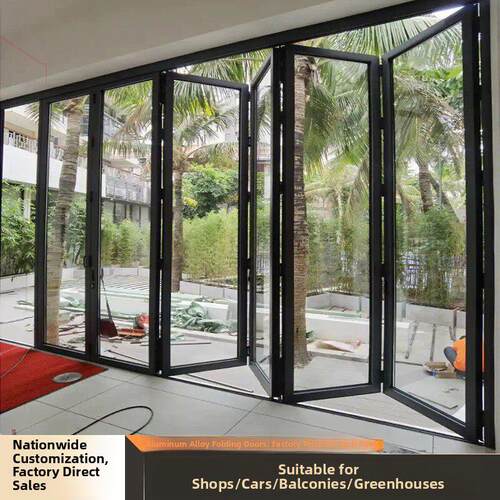 折叠门隔断门重型洗车房商店商店推拉门阳台隔音铝合金玻璃推拉门