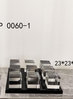 工QP0060-现代约晶方体正方形水晶简方水块棋盘摆艺品摆件