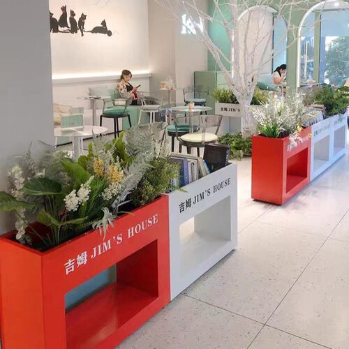 户外铁艺花箱组合商业街道路不锈钢花槽庭院外摆围栏隔断花坛花架