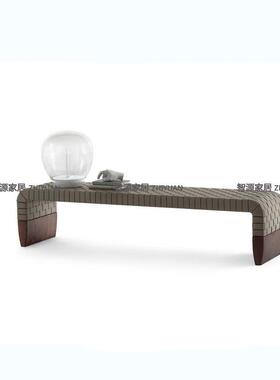 9W意式轻奢简674极马鞍皮编织床尾凳长鞋凳成子人家用卧室实木换