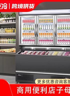 便利店冰柜子母柜商用冷冻柜冷藏冷冻一体展示柜饮料雪糕柜