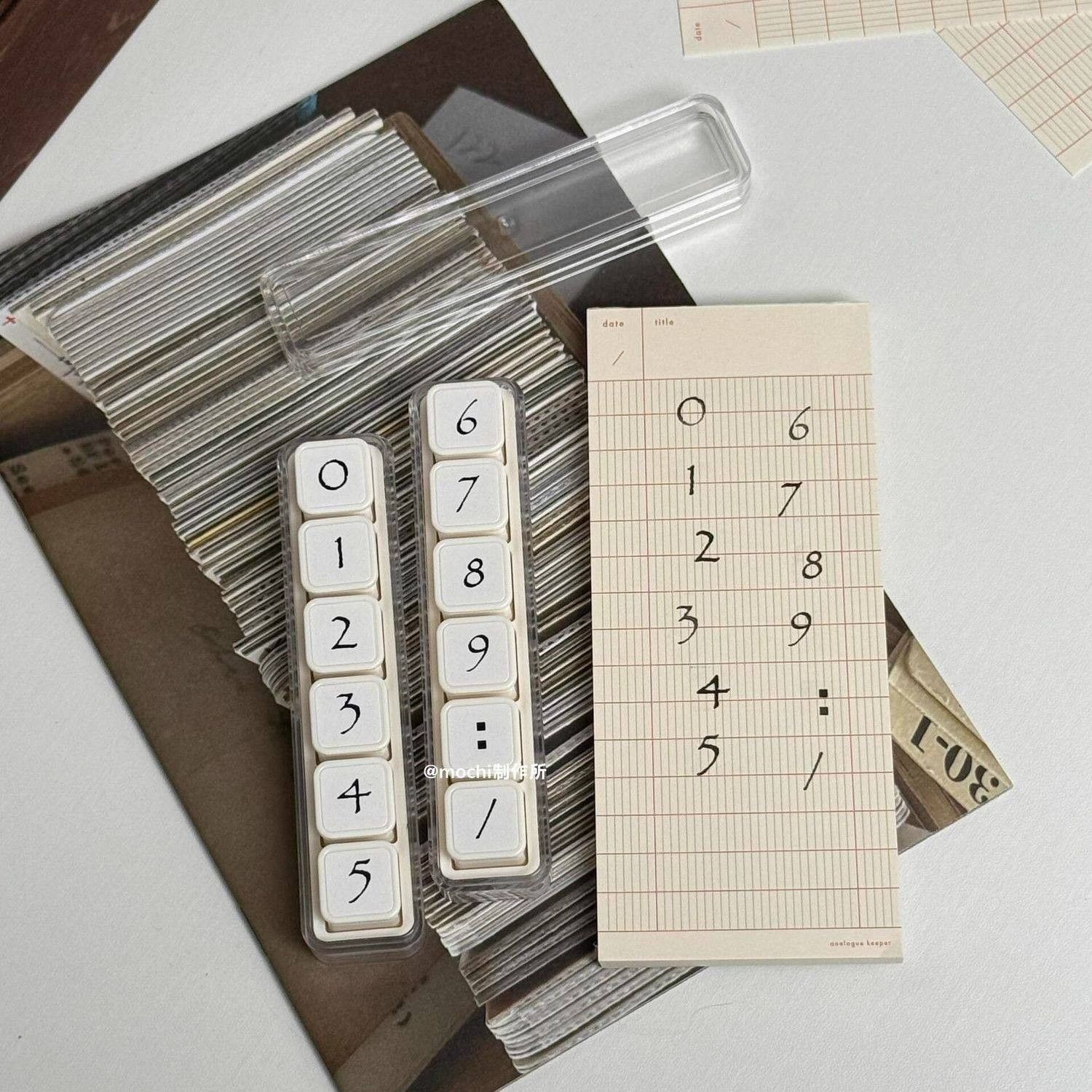 数字日期可拆卸光敏六联印章日常打卡可diy手帐计划装饰素材图章