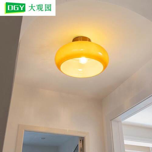 中古餐厅灯简约复古饭厅餐厅灯南瓜灯创意房间过道灯吧台吊灯125L