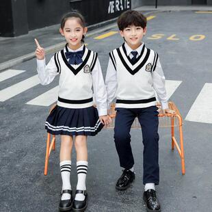 儿童大合唱演出服装男女童幼儿园中小学生朗诵比赛演讲班服英伦风