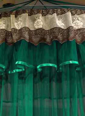 C绣B顶#欧式宫圆顶吊顶蚊55754廷帐刺蕾丝花边圆落地蚊帐