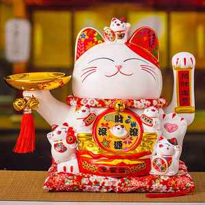 财猫托盘摇手摆开业大招吉店铺收银件台前ST202207台家饰居客厅装