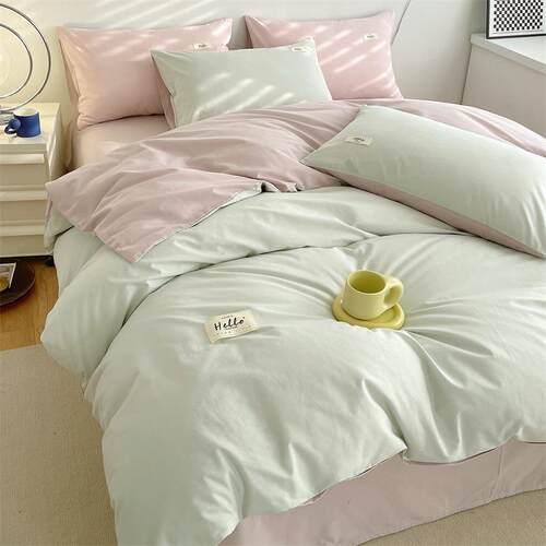 CB#新款纯色棉水洗棉单品被套被罩单人双人床上用品1.5m2m2.2m家