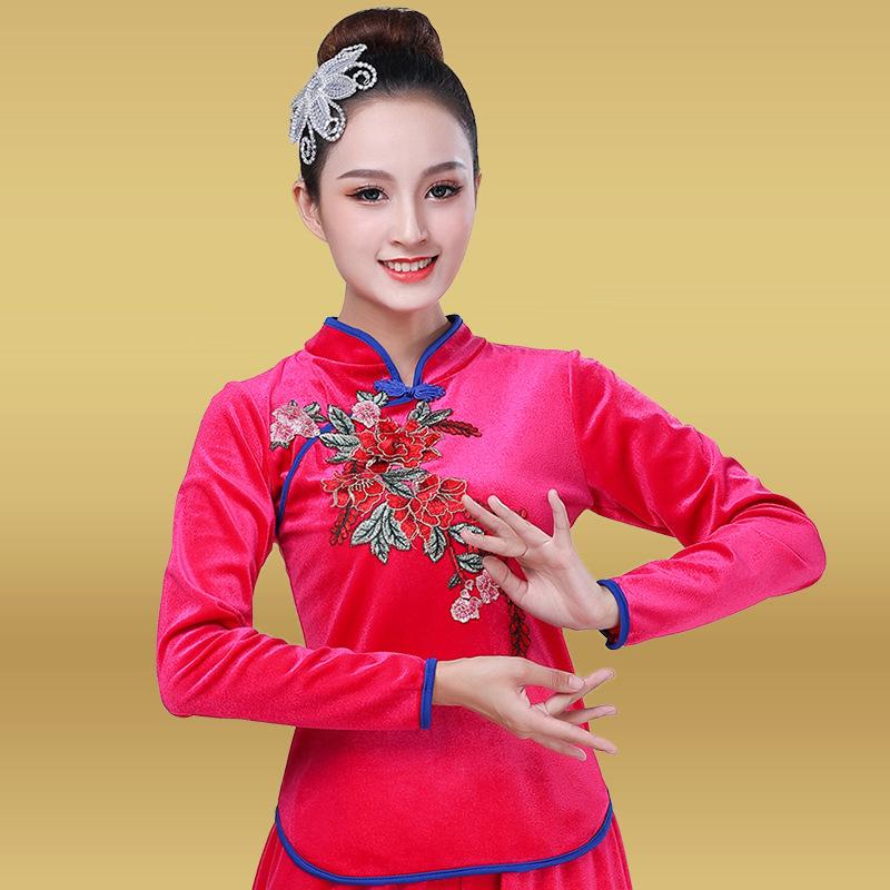 广场舞金丝绒服装成人广场舞套装