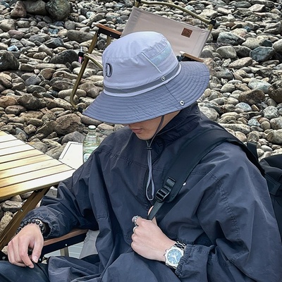 小帽檐渔夫帽男夏季户外钓鱼登山遮阳帽遮脸防紫外线防晒帽速干薄