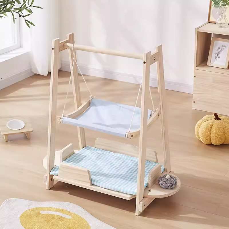 清洗挂宠物猫宠物用品猫木质床可双层通用式猫咪猫窝四季秋千吊床