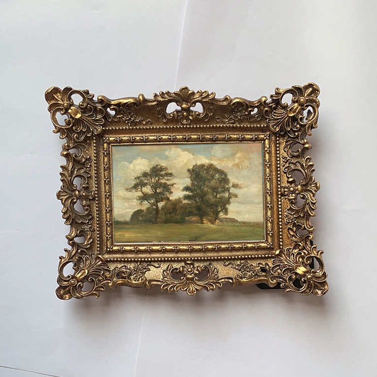 Vintage复古欧式树脂工艺品酒柜电视柜玄关挂墙画框家居装饰相框图片