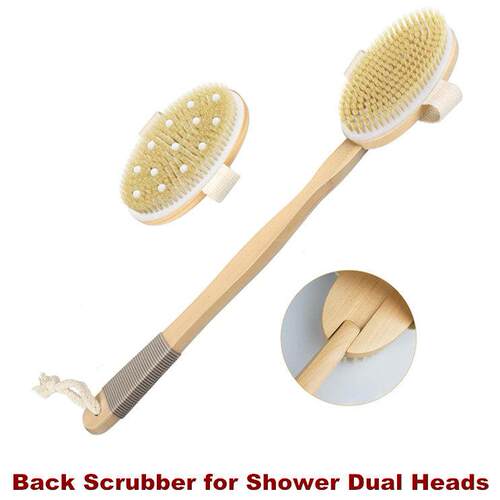 Dry Brushing Body Brush Back Scrubber Shower Dual Heads