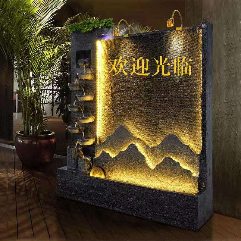 公司墙摆件庭院酒店别墅欧式屏风造景流水户外水幕墙景观成品大堂