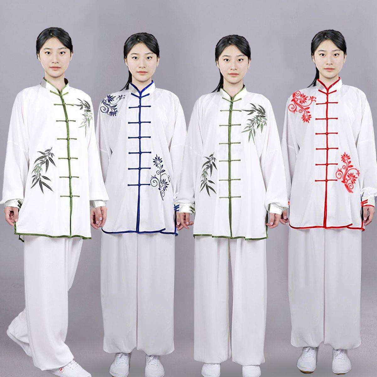 太极服武术服练功拳服刺绣女款比赛表演服男中老年八段锦晨练秋季