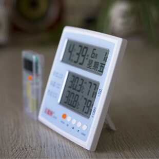 温湿度电子计jr742无线美德无线温湿度带时分机计家用