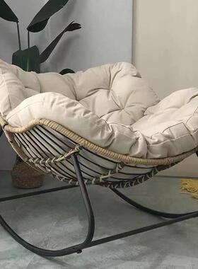 鸟窝藤编摇摇椅沙发客厅轻奢阳台家用人休0031闲躺椅懒红网款