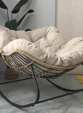 新款直销鸟窝懒人藤编摇摇椅沙发客厅轻奢阳台家用休闲躺椅网红款