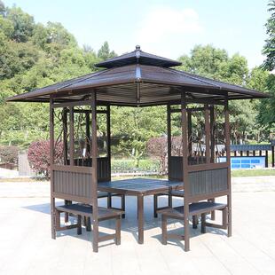 户外凉亭庭院遮花园阳棚小木子屋别墅农家外乐中式 亭室工地茶337