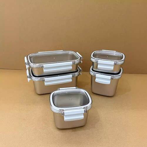便当盒 304不锈钢保鲜盒饭盒冰箱冷藏密封收纳盒