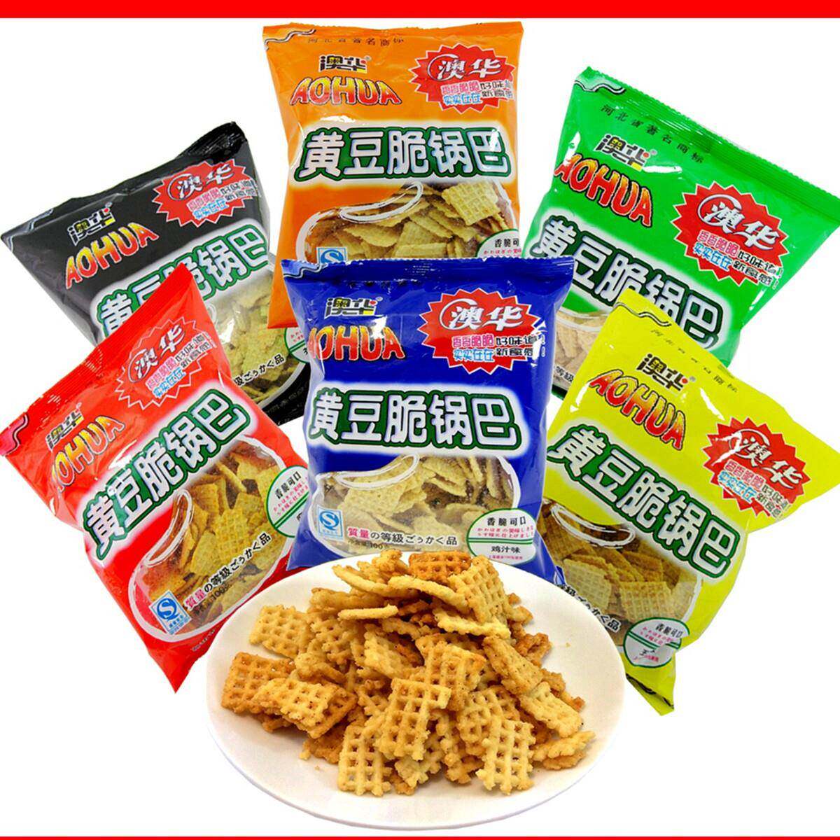 澳华黄豆脆牛肉味芥末网红锅巴杂粮80后怀旧零食休闲膨化食品茶点