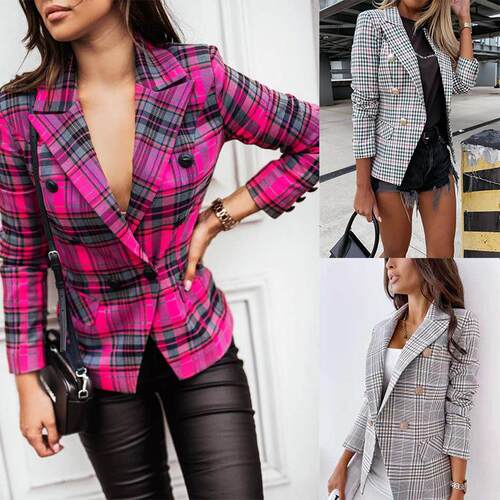 Checkered suit jacket 格子小西装外套
