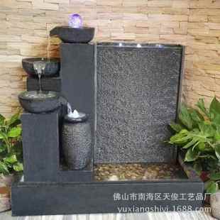 大型水流水水幕墙公司装 饰酒店雕摆设工景喷泉假山喷泉鱼池DLX石