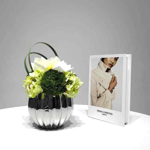 现代仿真花艺盆景插花装饰品桌面假花摆件样板房洽谈桌售楼处摆设