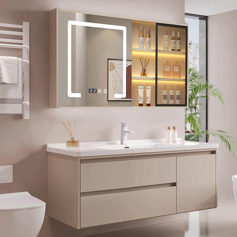 陶瓷一体盆浴室柜组合奶油风卫生间洗漱台轻奢洗手洗脸台洗手脸池,家装主材,浴室柜组合,淘宝优惠券,粉丝福利购,淘宝优惠卷