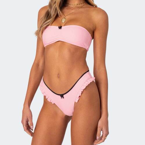 Split bikini lace patchwork triangle lace swimsuit for