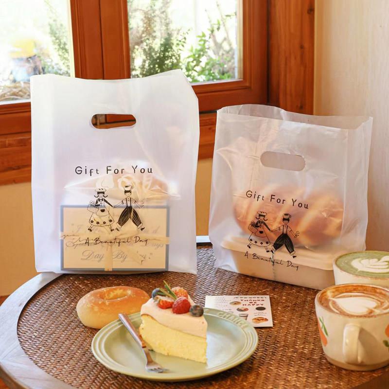 烘焙饼干甜品蛋糕吐司面包包装袋子食品外卖打包袋塑料手提袋定制