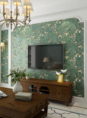 复古美式乡村壁纸无纺布D立体田园卧室客厅AB版搭配电视背景墙纸
